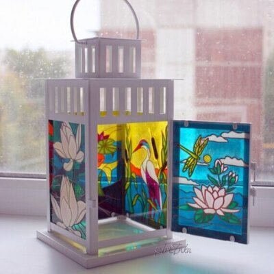 Фонарь уличный (внутри свеча)