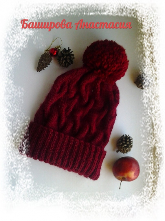 #шапка #полушерсть#косы#