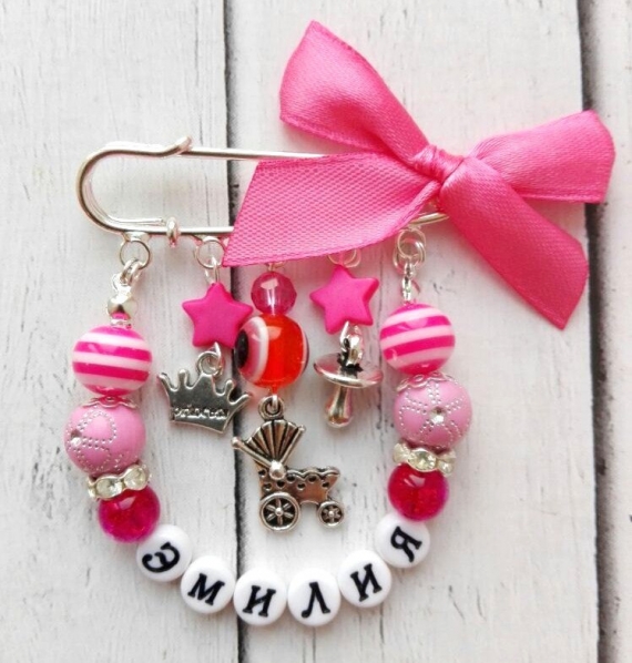 Детская именная брошь