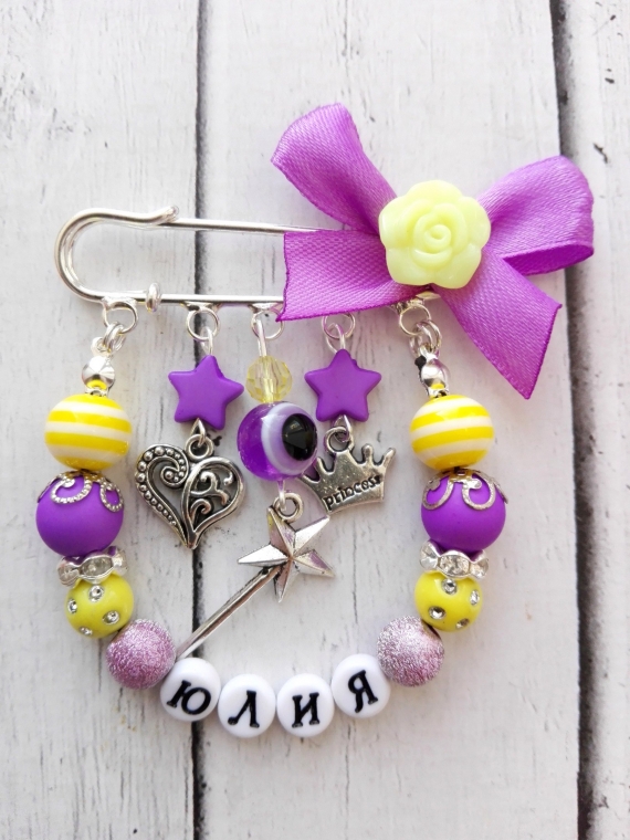 Детская именная брошь