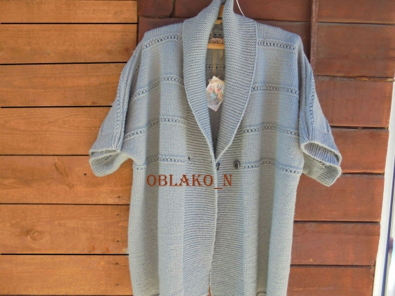 Жакет-кимоно спицами.