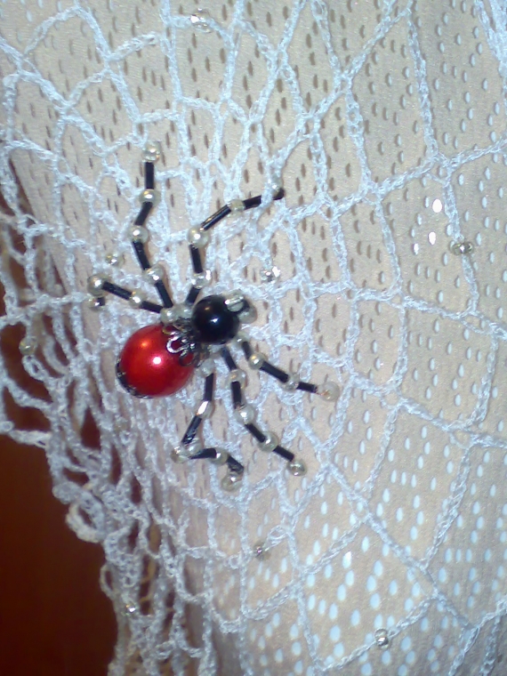 Пляжная туника "Паутинка с пауком"