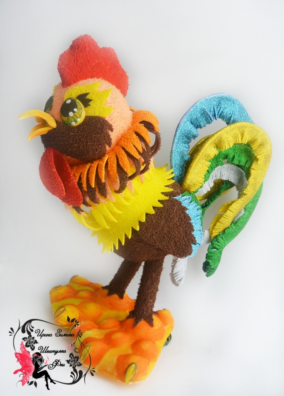 "Петух из фоамирана" видео-мастер-класс.мк