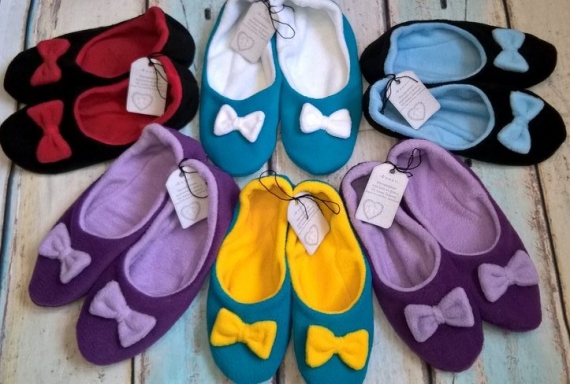 Тапочки - балетки из флиса