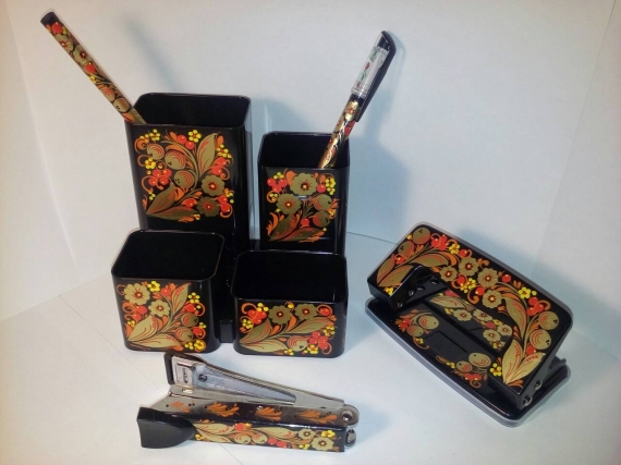 Офисный набор с хохломской росписью