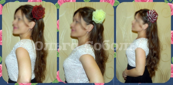 Розы из ткани