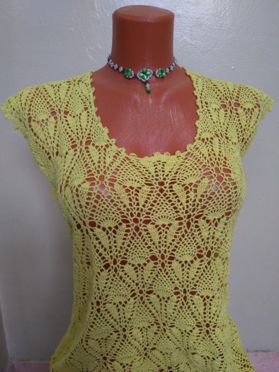 Летняя кофточка "Ананасы"