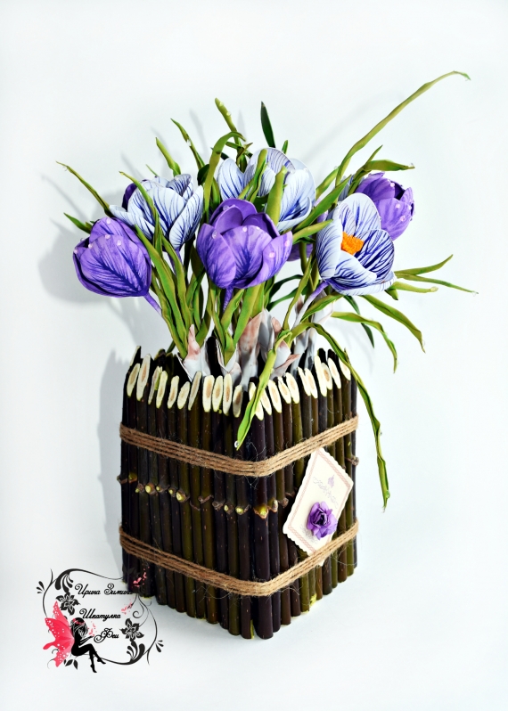 крокусы из фоамирана. видео-мастер-класс