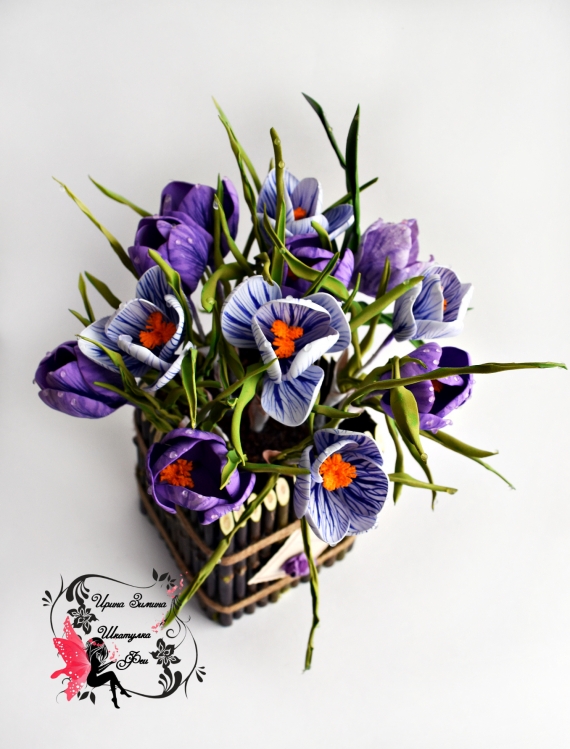 крокусы из фоамирана. видео-мастер-класс