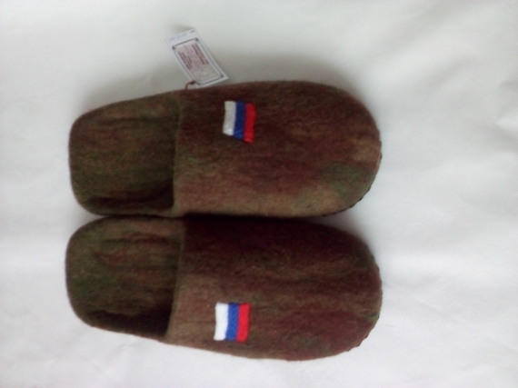 Валянные тапочки-шлепанцы