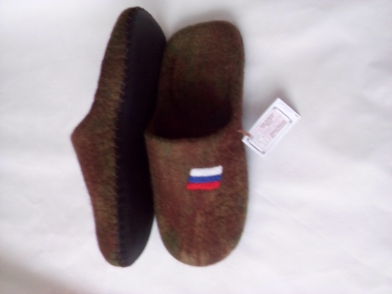 Валянные тапочки-шлепанцы