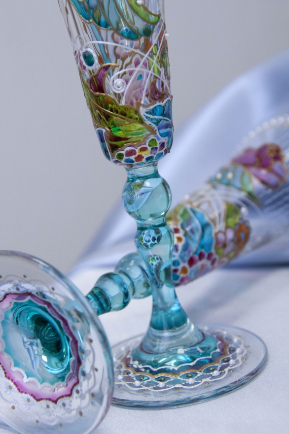 Фужеры " Бирюзовый коктейль"