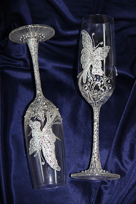 Фужеры" Бабочка в серебре"