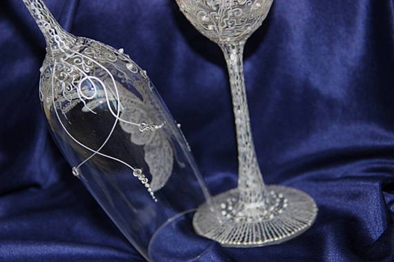 Фужеры" Бабочка в серебре"