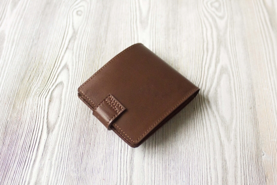 Кошелек из натуральной кожи "Молочный шоколад"