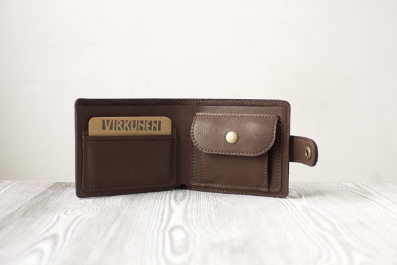 Кошелек из натуральной кожи "Темный шоколад"