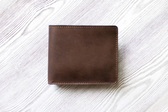 Кошелек из натуральной кожи "Темный шоколад"