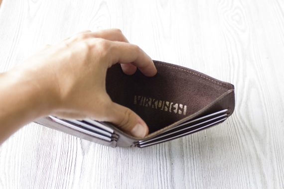 Кошелек из натуральной кожи "Темный шоколад"