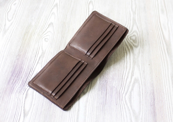Кошелек из натуральной кожи "Темный шоколад"