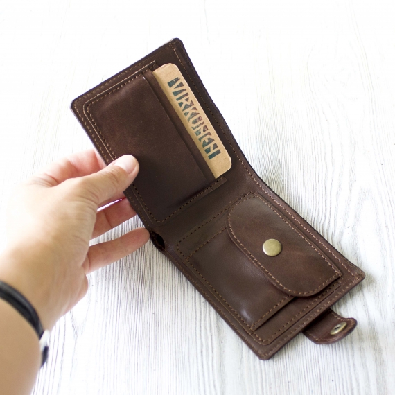 Портмоне из натуральной кожи "Горячий шоколад"