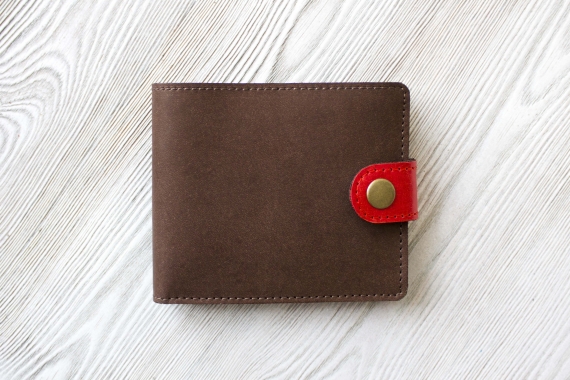 Кошелек из натуральной кожи "Мятный шоколад"