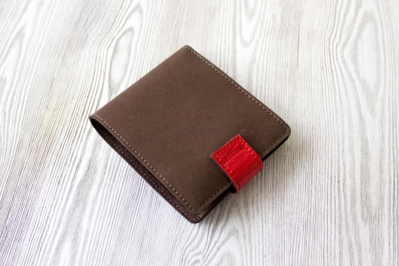 Кошелек из натуральной кожи "Мятный шоколад"