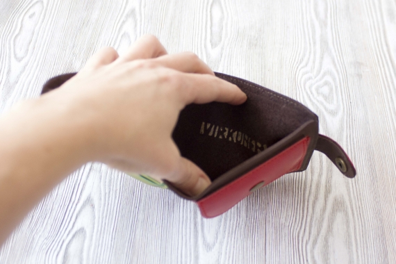 Кошелек из натуральной кожи "Мятный шоколад"