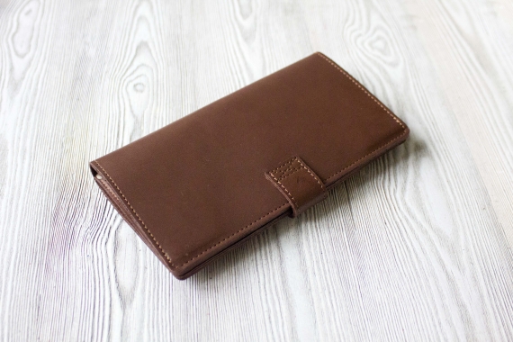 Портмоне, из натуральной кожи "Молочный шоколад"