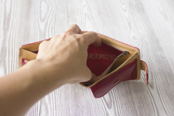 Красный женский кошелек, портмоне из натуральной кожи "Сочная малина"