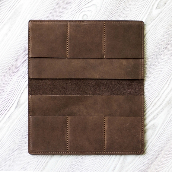 Портмоне из натуральной кожи "Темный шоколад"