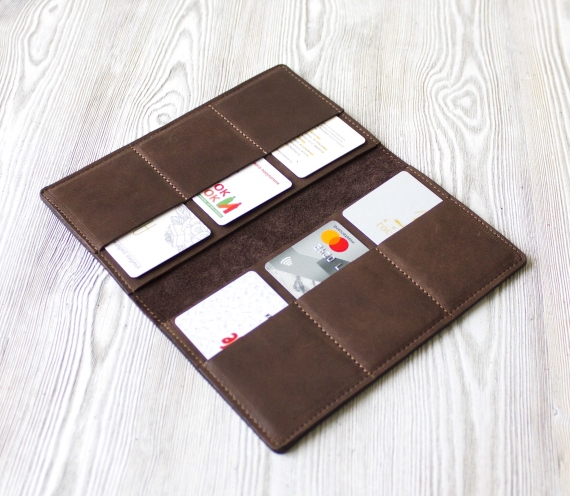 Портмоне из натуральной кожи "Темный шоколад"