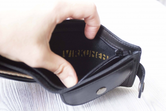 Мужской кошелек, портмоне из натуральной кожи "Контраст"