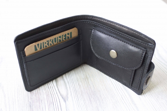 Мужской кошелек, портмоне из натуральной кожи "Контраст"