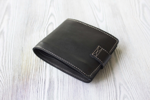 Мужской кошелек, портмоне из натуральной кожи "Контраст"
