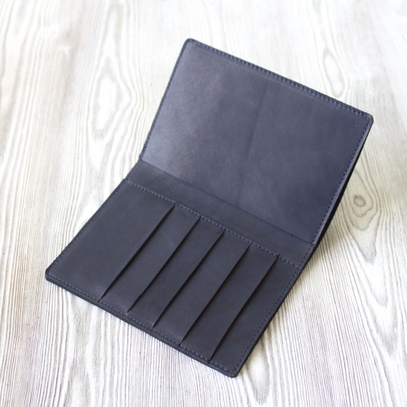 Портмоне, холдер для паспорта, карт, банкнот "Индиго"