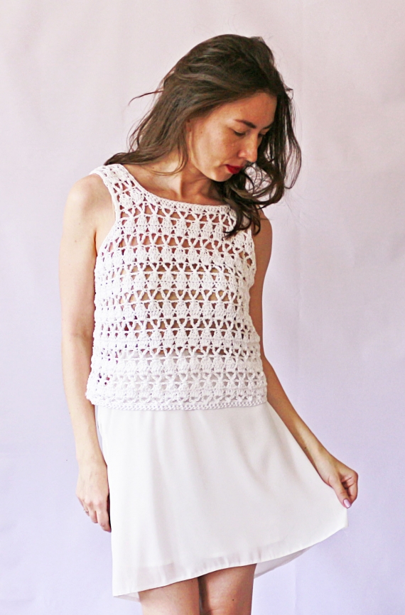 Топ белый ананасики