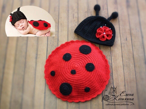 Костюм "Божья коровка" для фотосессии новорожденных