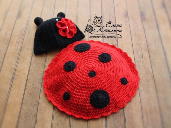 Костюм "Божья коровка" для фотосессии новорожденных