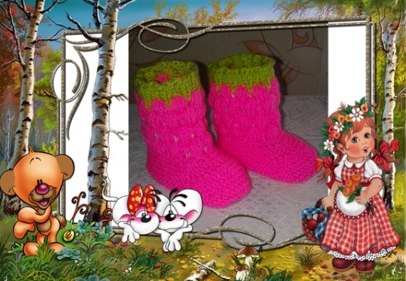 Пинетки-сапожки "Малинка"