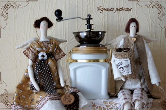 кукла Тильда кофейный ангел