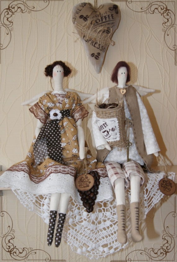 кукла Тильда кофейный ангел