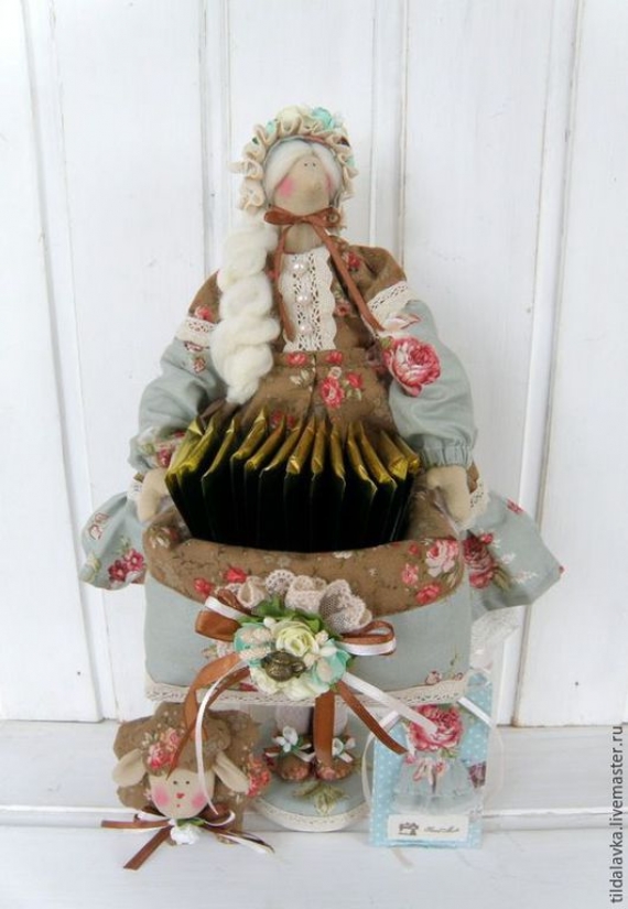 Чайная дама для хранения чайных пакетиков "Агата...шоколадно-карамельный бисквит "