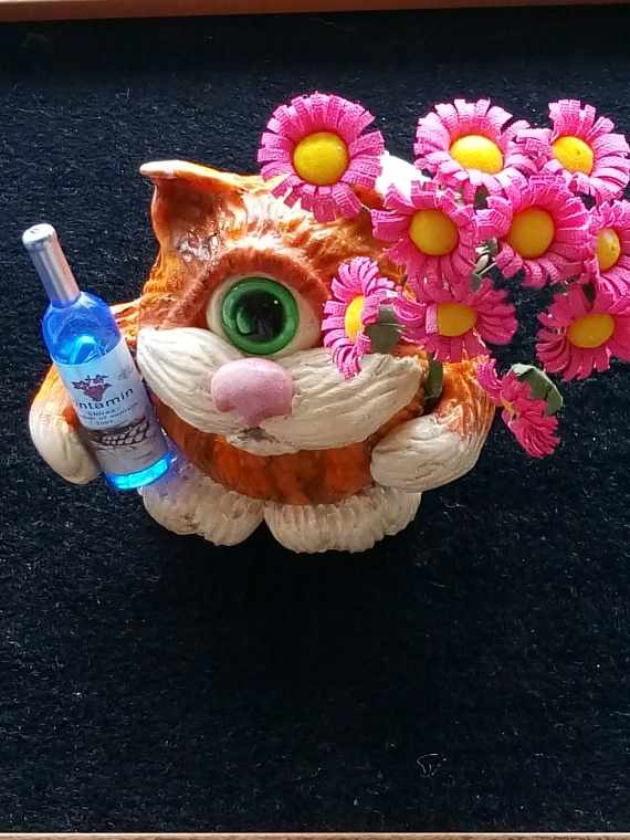 КОТИК с букетом