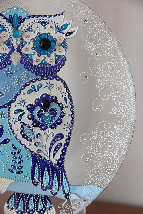 Тарелка" Сова Гжелька"