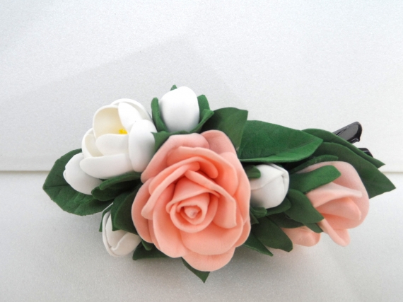 Зажим для волос Цветы из фоамирана