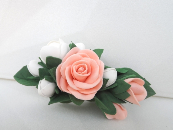 Зажим для волос Цветы из фоамирана