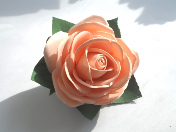 Заколка автомат-Роза из фоамирана