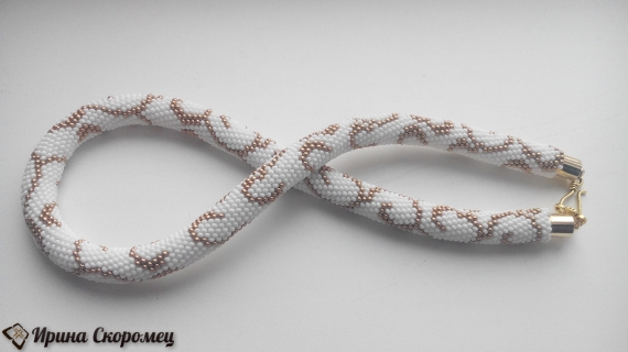 Комплект жгутов из бисера "Белое золото"