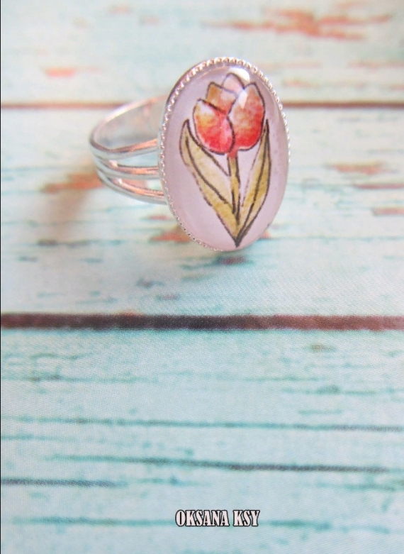 Кольцо "Тюльпан"