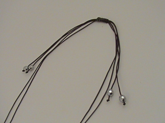 Кулон "Сияние ночи" из Агата, плетеный в технике макраме